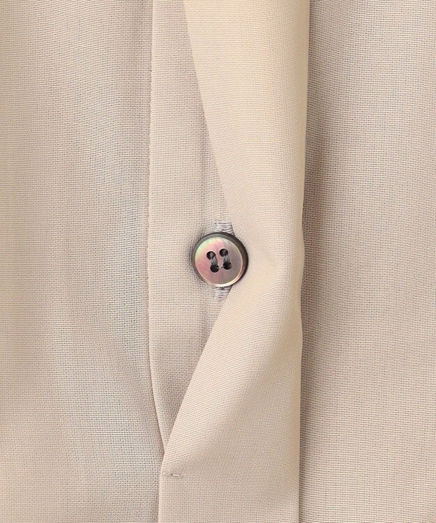 23区 【洗える】ライトシアーマットクロス ミリタリーディティール シャツ ベージュ系