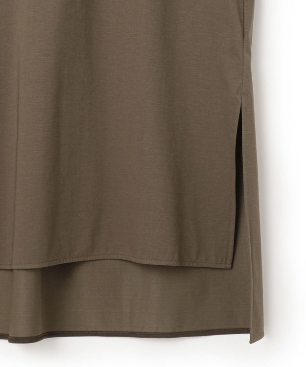 ICB 【洗える】タイプライタージャージー  ヘンリーネックカットソー カーキ系