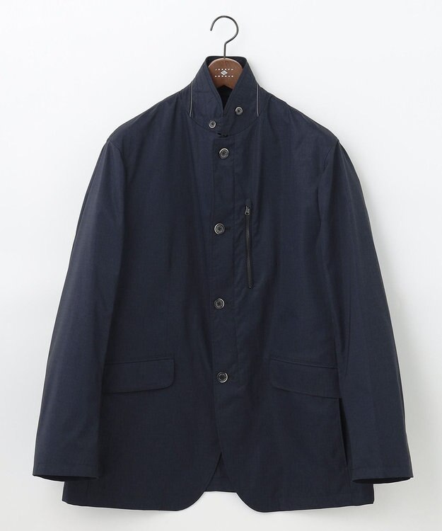 JOSEPH ABBOUD 【キングサイズ・軽量・撥水加工】メランジストレッチジャケットブルゾン ネイビー系