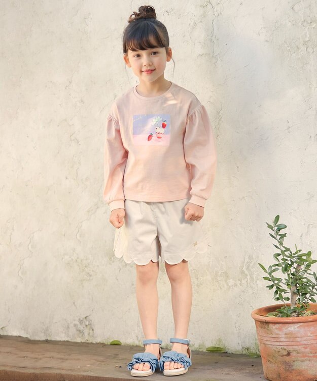 ANY KIDS 裾 スカラップ パンツ ベージュ