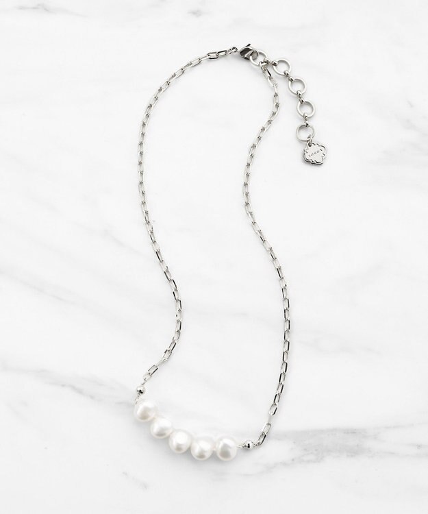 TOCCA LINE PEARL NECKLACE 淡水パールネックレス シルバー系