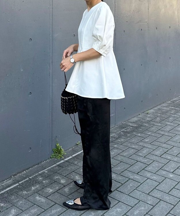 Green Parks AnriettMusee シアータックワイドパンツ Black