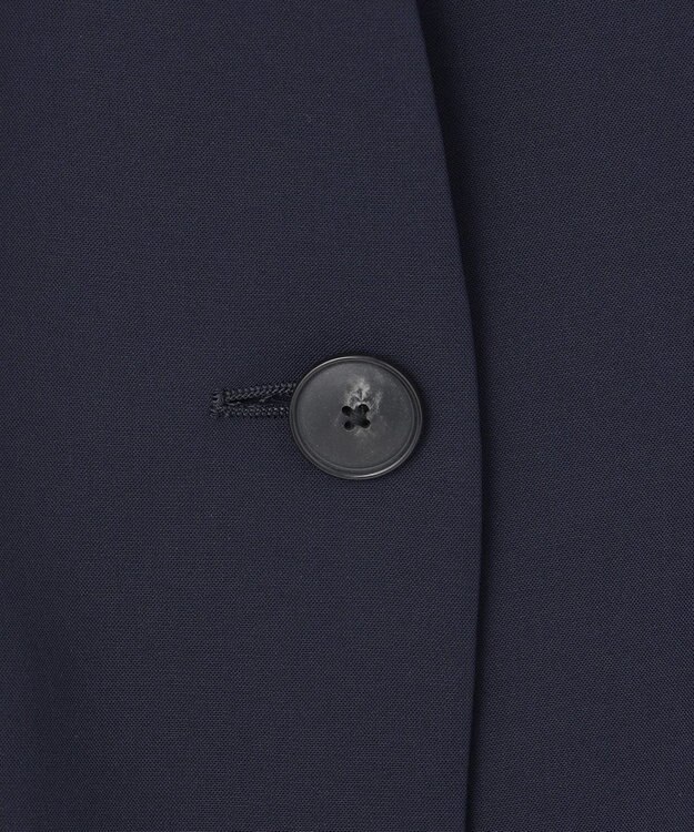 自由区 【セットアップ対応・UVカット・接触冷感・洗える】ライトストレッチノーカラー ジャケット ネイビー