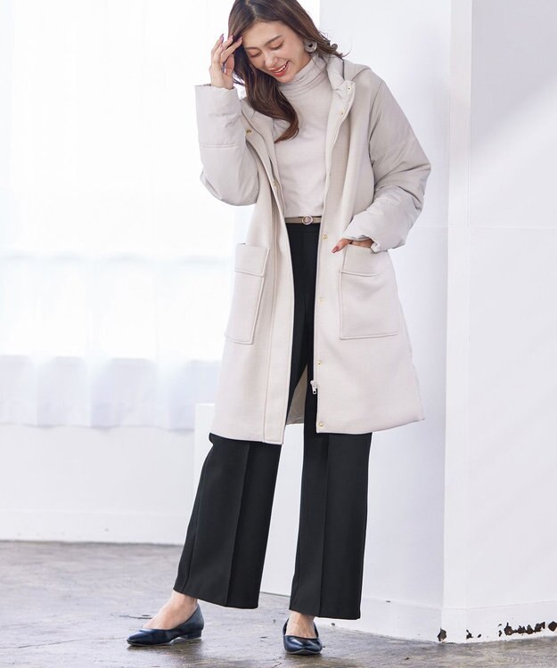 Tiaclasse 【GOLD LABEL・洗える】カシミヤタッチワイドパンツ ブラック