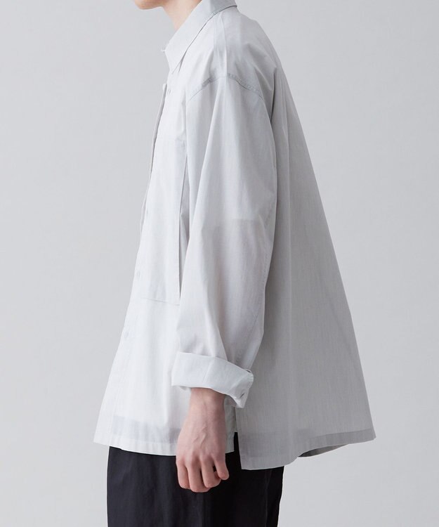 UNFILO MENS 【撥水】 コットンシャツ グレーストライプ