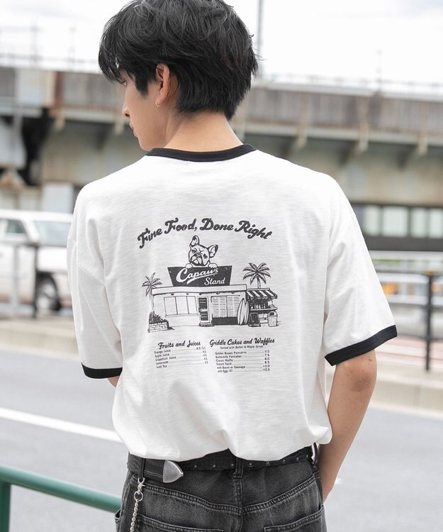 WEGO ワンポイント刺繍リンガーT（SS） ホワイト