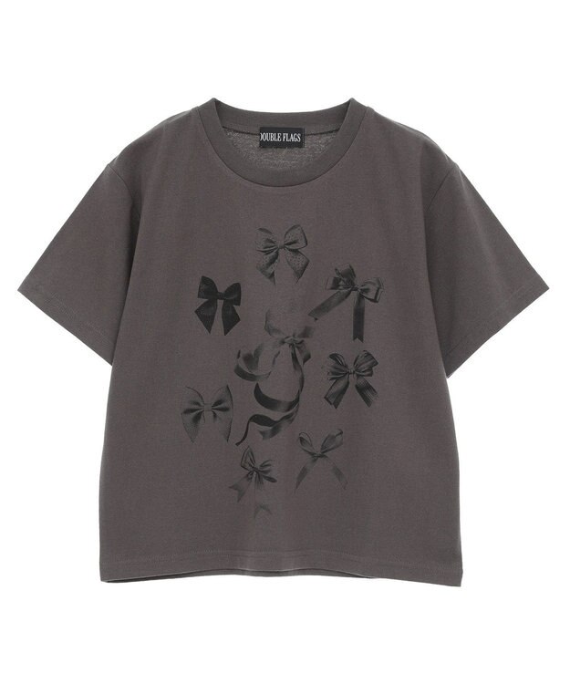 Green Parks ・ＤＯＵＢＬＥ　ＦＬＡＧＳ　リボンｐｔ　ＴＥＥ Charcoal Gray