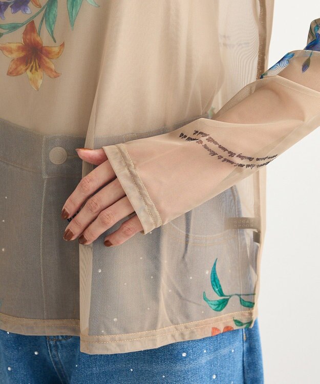 Green Parks ・ＳＵＧＡＲ　ＳＰＯＯＮ　フラワーｐｔシアーロンＴＥＥ Gray Beige