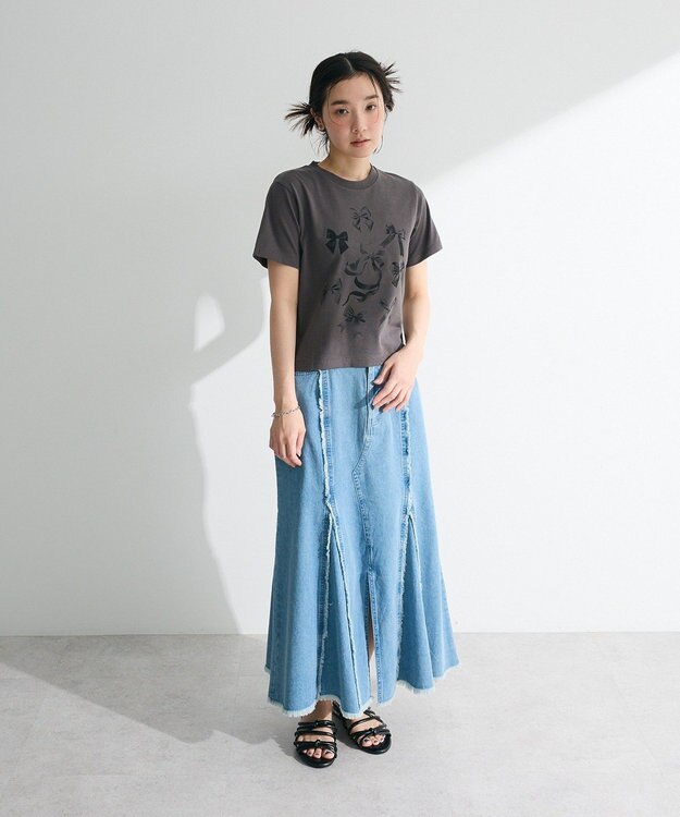 Green Parks ・ＤＯＵＢＬＥ　ＦＬＡＧＳ　リボンｐｔ　ＴＥＥ Charcoal Gray