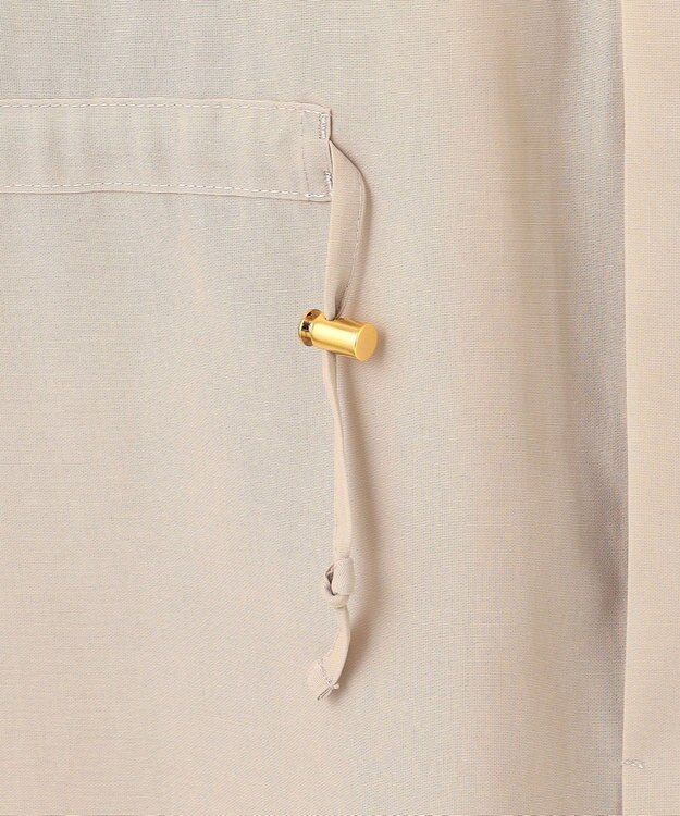 23区 【洗える】ライトシアーマットクロス ミリタリーディティール シャツ ベージュ系