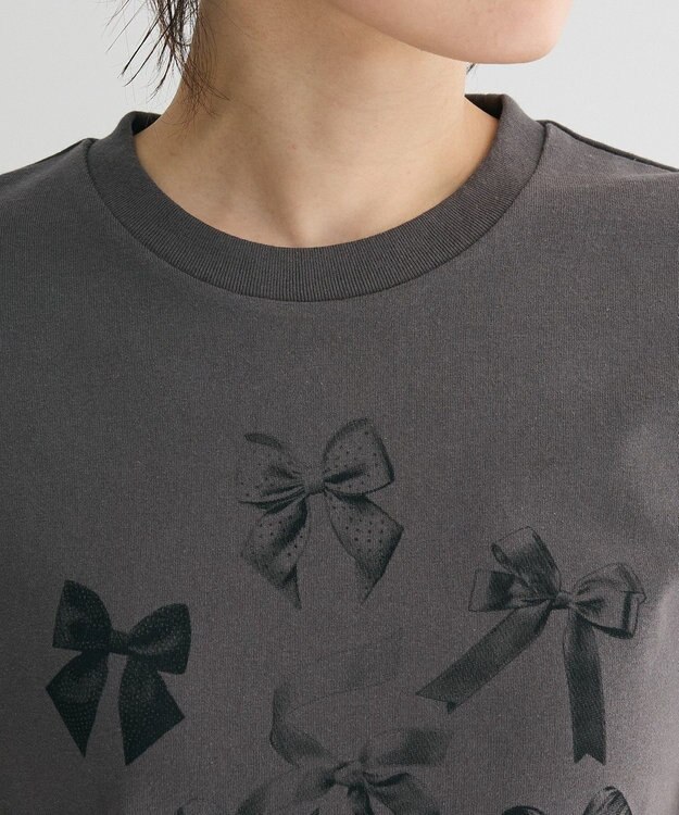 Green Parks ・ＤＯＵＢＬＥ　ＦＬＡＧＳ　リボンｐｔ　ＴＥＥ Charcoal Gray