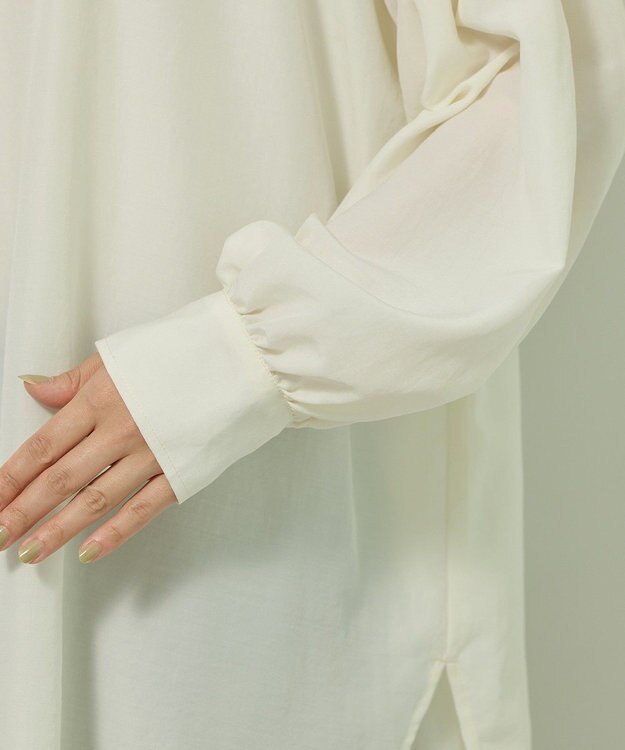 Green Parks ｅａｓｅ　ｂｌｕｅ．バックシャーリングブラウス Off White