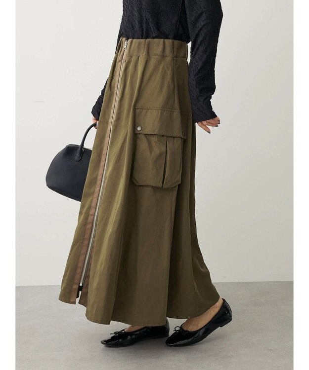Green Parks ・ＳＵＧＡＲ　ＳＰＯＯＮ　ミリタリーフレアスカート Khaki