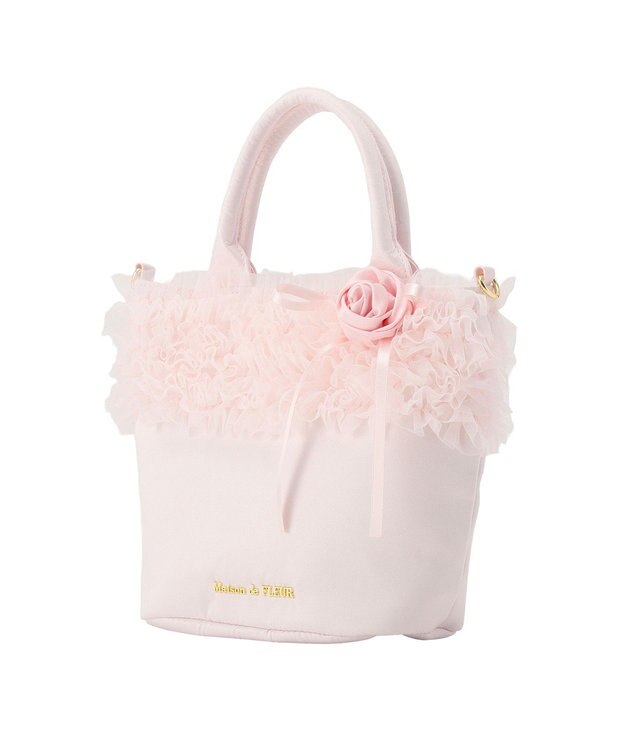 Maison de FLEUR チュールフリルローズ２Ｗａｙバッグ Pink