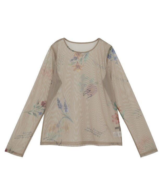 Green Parks ・ＳＵＧＡＲ　ＳＰＯＯＮ　フラワーｐｔシアーロンＴＥＥ Gray Beige