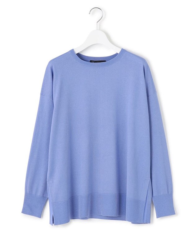 23区 L 【洗える】オータムシャイニー リラクシー ニット サックスブルー系