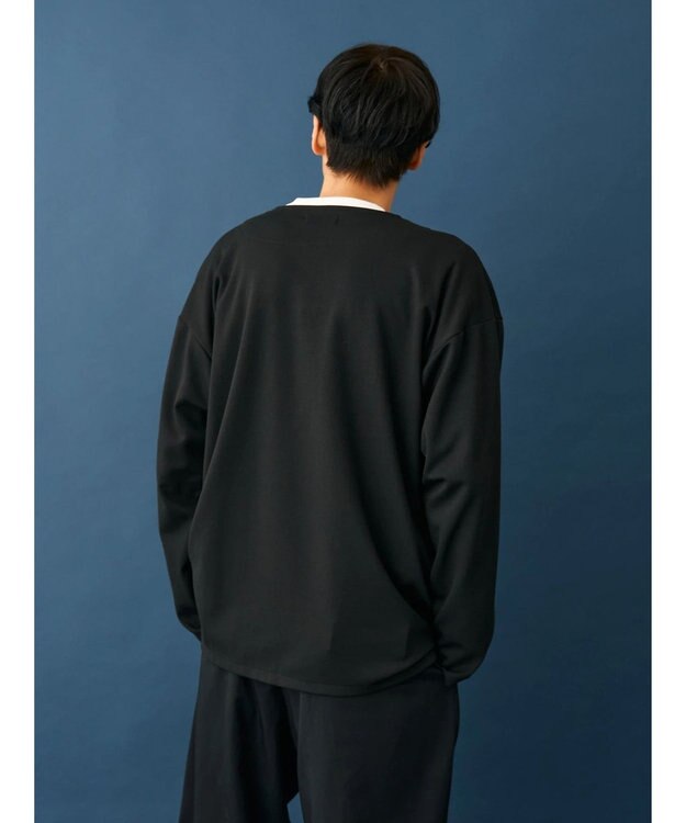 CRAFT STANDARD BOUTIQUE 強撚ポンチラウンドヘムカーディガン Black