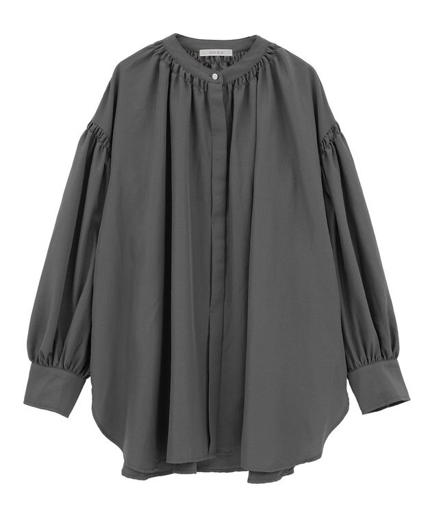 Green Parks ｅａｓｅ　ｂｌｕｅ．バックシャーリングブラウス Gray