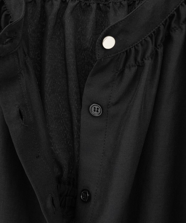 Green Parks ｅａｓｅ　ｂｌｕｅ．バックシャーリングブラウス Black