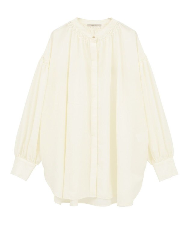 Green Parks ｅａｓｅ　ｂｌｕｅ．バックシャーリングブラウス Off White