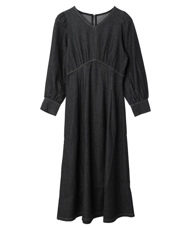 Green Parks ・ＥＬＥＮＣＡＲＥ　ＤＵＥウエストタックデニムワンピース Black