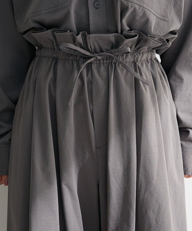 Green Parks ウエストフリルワイドコクーンパンツ Gray