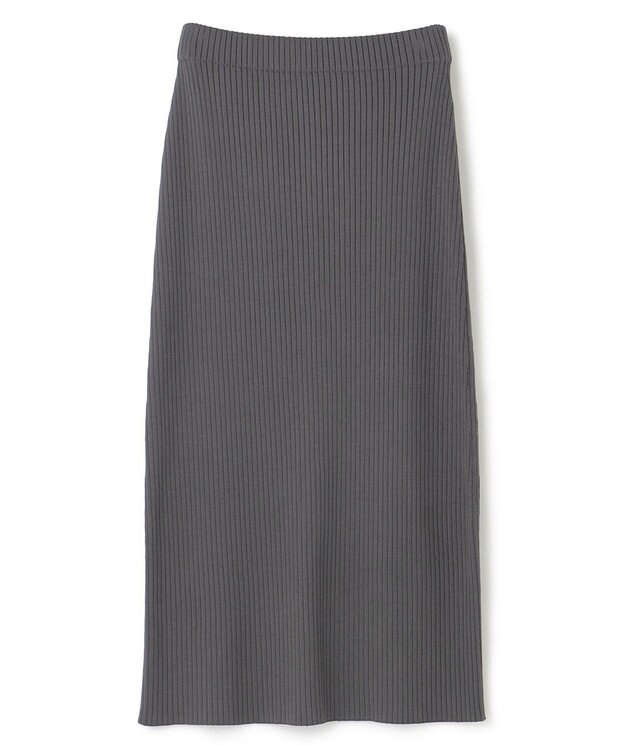 uncrave 【手洗い可】スムース ニット リブ スカート（uncrave STANDARD） スレート