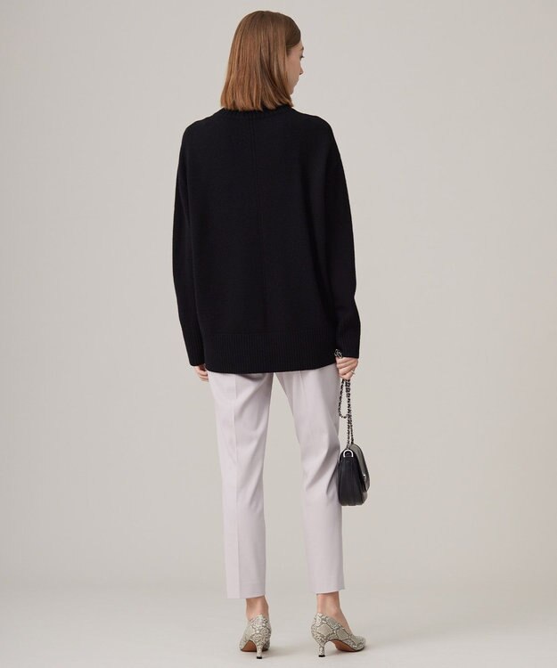 ICB 【洗える】ソフトカシミヤミックス ハイネックニット ブラック系