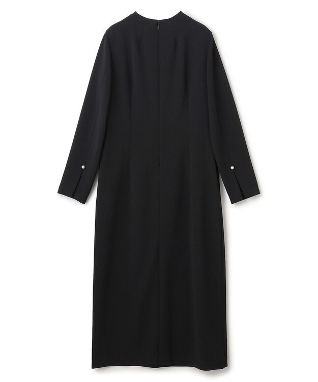 BEIGE， 【洗える】KALMIA / クルーネックIラインロングドレス Black