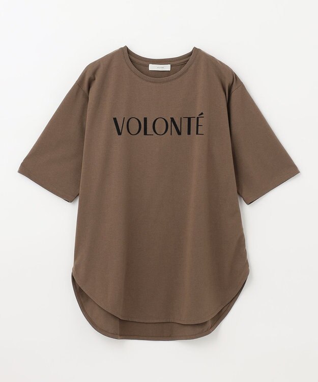 ANY L 【洗える】フロッキーロゴ Tシャツ ブラウン