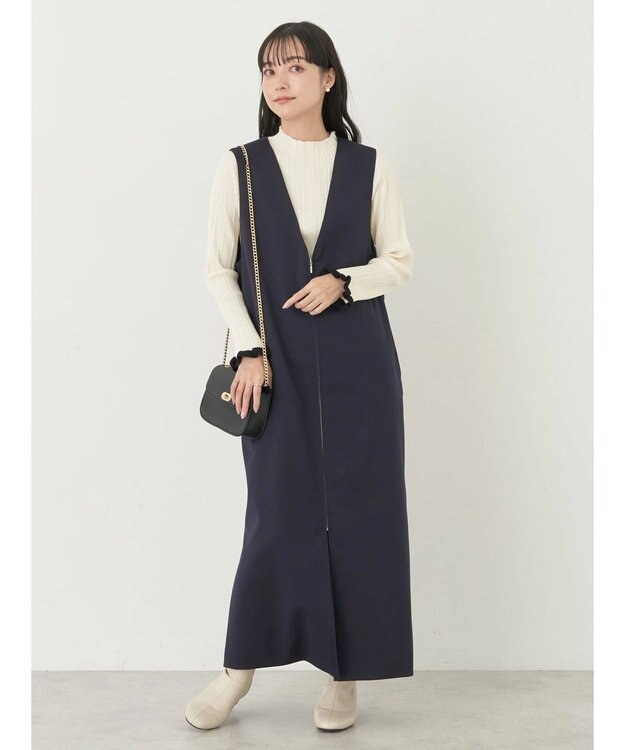 earth music&ecology ジップジレワンピース Navy