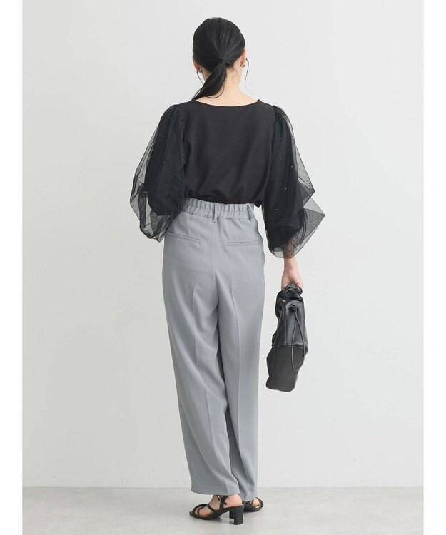 earth music&ecology タックストレートパンツ Light Gray