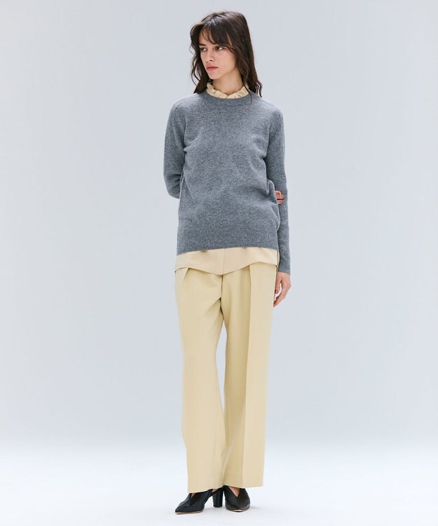 BEIGE， 【洗える】STOW / フリルタイブラウス Mustard