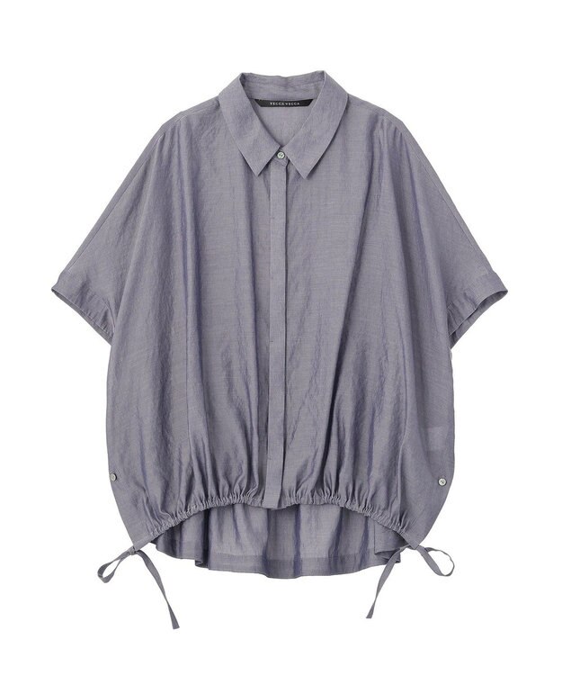 YECCA VECCA サイドスリットドロストシャツ Navy