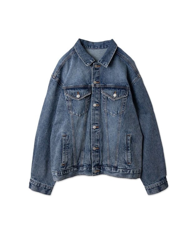 WEGO 【ユニセックス着用ITEM】BIGデニムジャケット デニム淡加工色