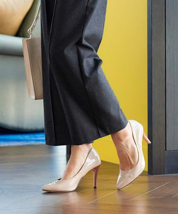 Tiaclasse 【GOLD LABEL・洗える】カシミヤタッチワイドパンツ チャコール