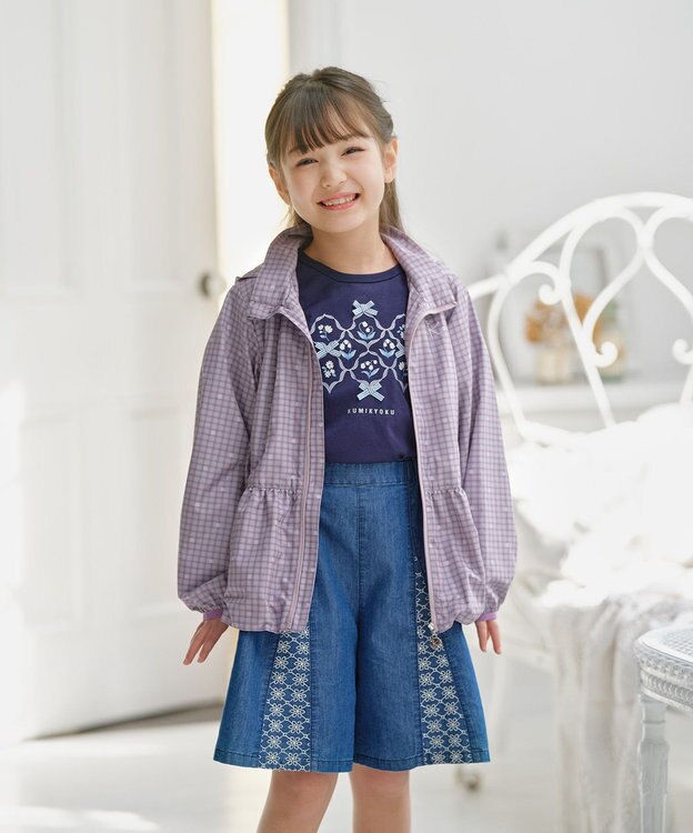 組曲 KIDS 【150-160㎝】スズランプリント Tシャツ ネイビー