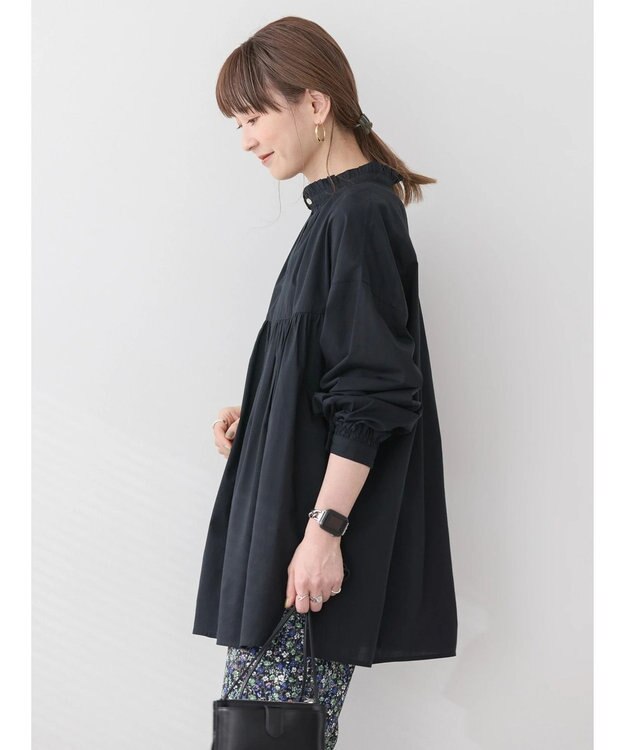 AMERICAN HOLIC サラックール／ＵＶカットフリルシャツチュニック Black