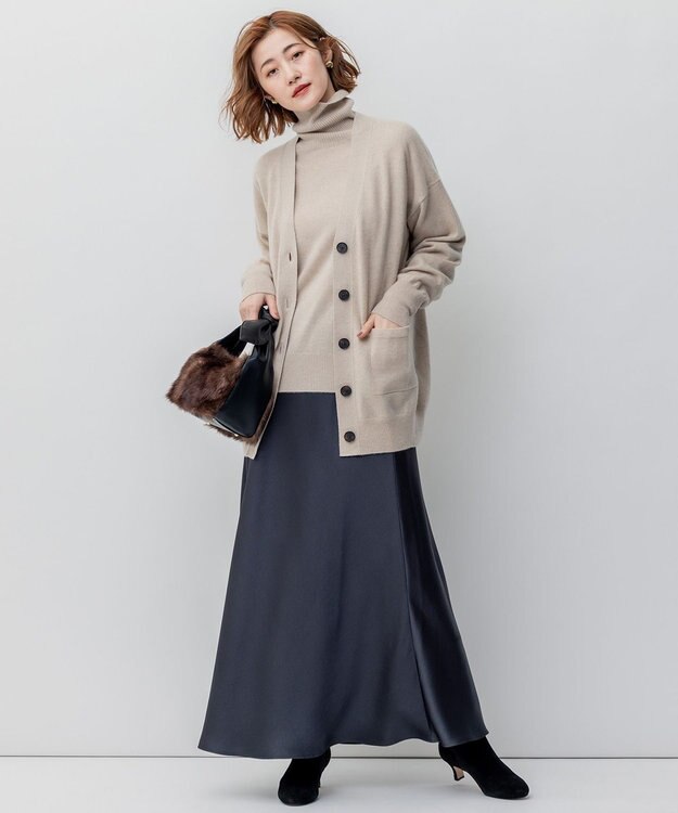 23区 フェイクファー2WAY ショルダー バッグ ダークブラウン系