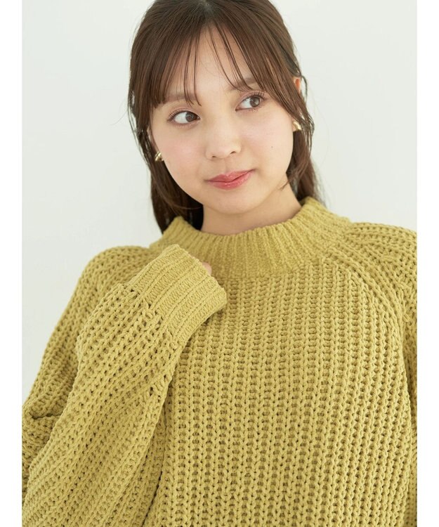 earth music&ecology マットモール片畦チュニック Yellow