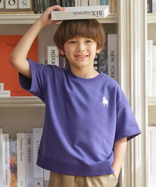 J.PRESS KIDS 【100-130cm】バックブル ミニ裏毛 半袖トレーナー ダルブルー系