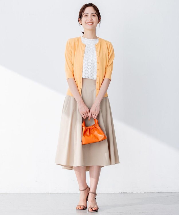 組曲 【洗える】フラワーレース ブラウス アイボリー系