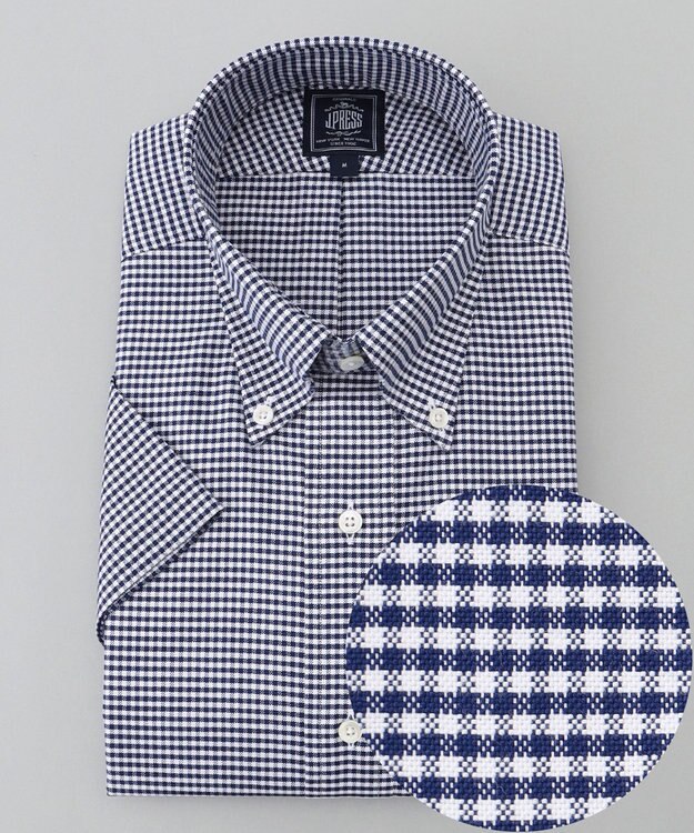 J.PRESS MEN 【WEB・一部店舗限定】ギンガムチェック 半袖シャツ/B.D ネイビー系3