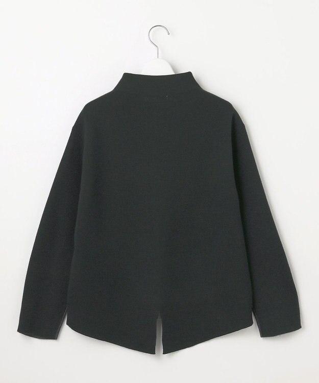 自由区 【セットアップ対応・洗える】ウールミラノボトルネック ニット チャコール×ネイビー