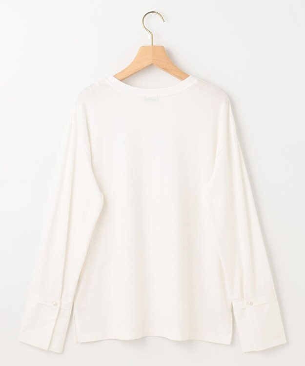 組曲 S コットンベア天竺 カフス袖ロングTシャツ アイボリー系