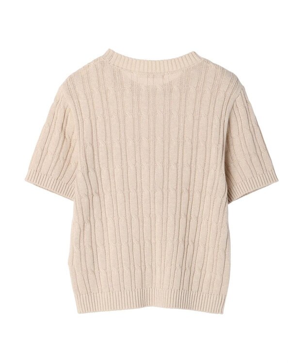 Green Parks ケーブル半袖ニット Beige
