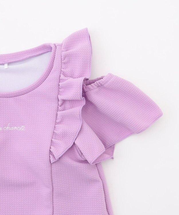 ANY KIDS 【UVカット】2WAYショルダーセパレート水着 ラベンダー×ラベンダーチェック