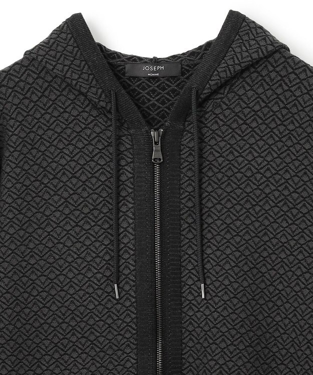 JOSEPH HOMME 【イージーケア】 ヴィスコースリンクス　ジップアップニットフーディー グレー系