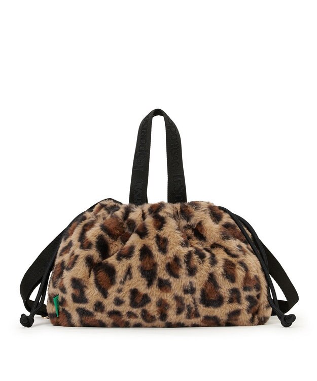LeSportsac FUR DRAWSTRING TOTE/レオパードフラッフィーファー レオパードフラッフィーファー