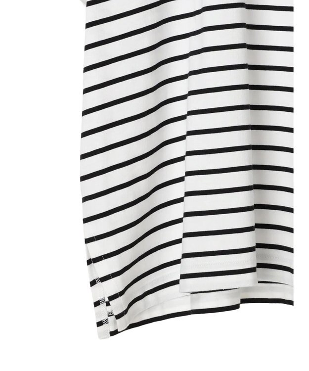 Green Parks インド綿 フレンチスリーブ前後差カットプルオーバー Border